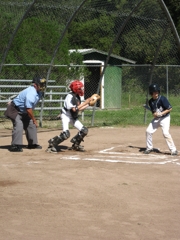 Matt Peterson Looking strong behind plate