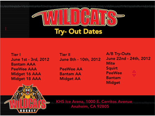 2012 - 2013 Wildcats Try-Out Dates